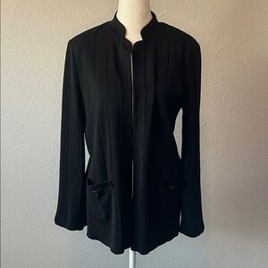 Ming Wang Mandarin Collar Cardigan Black Size Small